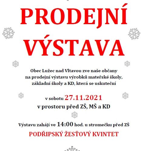 Prodejní výstava 27.11.2021 od 14,00 hod. – přijďte podpořit školu