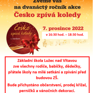 Česko zpívá koledy před ZŠ Lužec nad Vltavou 7. 12. 2022