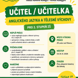 Volná pozice učitele AJ a TV